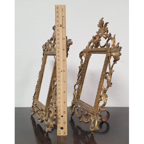 426 - Pair of Antique Brass Free Standing Frames, H:32 x W:23cm