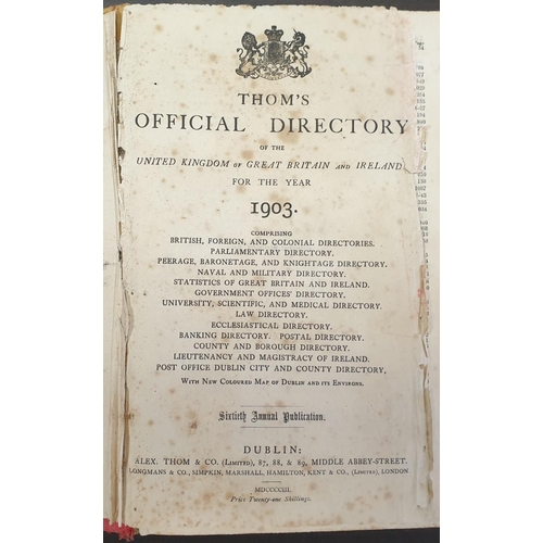 476 - Copy of Thom's Official Directory of the United Kingdom of Great Britain and Ireland, 1903