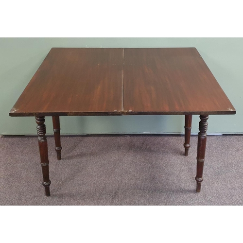 502 - Antique Mahogany Fold Over Tea Table, H:74 x W:107 x D:53/106cm