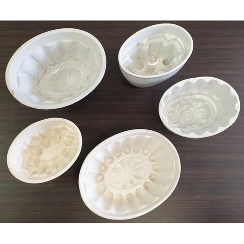 511 - Lot of 5x Assorted Victorian Jelly Moulds