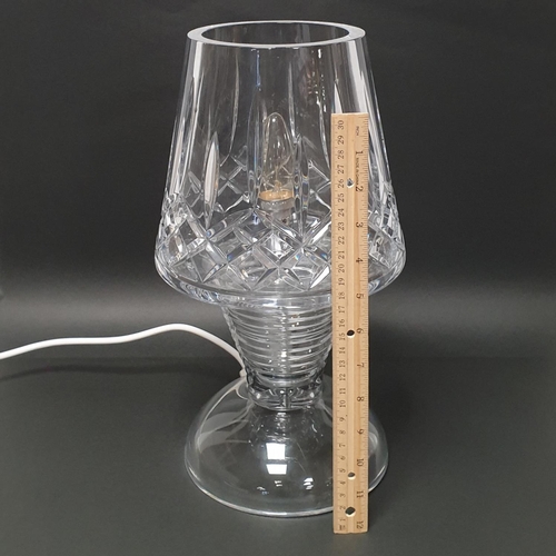 898 - Lismore Large Taper Waterford Crystal Lamp with Box  H:35 x D:20cm