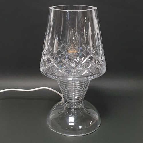 898 - Lismore Large Taper Waterford Crystal Lamp with Box  H:35 x D:20cm