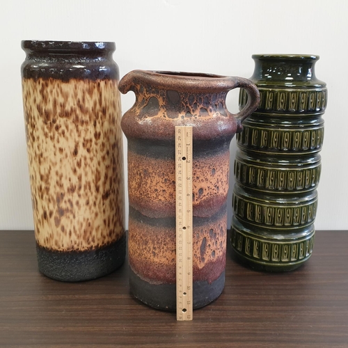 515 - Lot of  3x Large West Germany Vases, largest 42cm in height