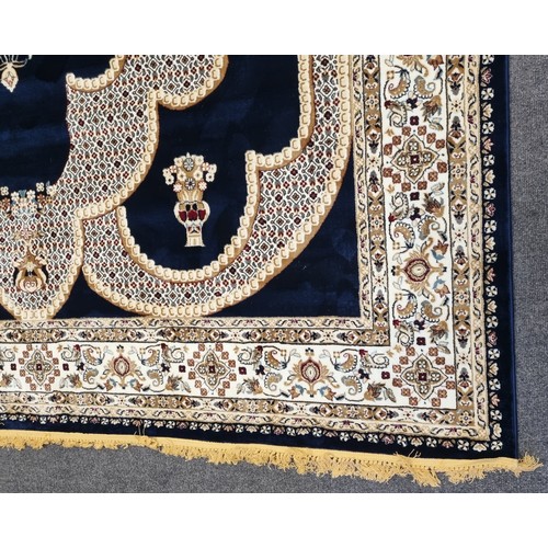 151 - Large full pile, Turkish carpet, blue ground with an all over bespoke lozenge medallion design 5m x ... 