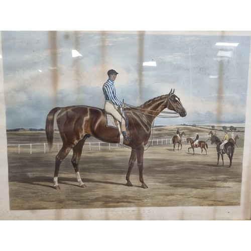 105 - Pair of Antique Framed Race Horse Themed Engravings -  Stockwell & Canezou, Painted By Harry Hall an... 