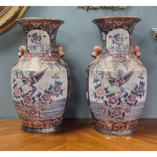 172 - Pair of Large Oriental Vases H: 47.5cm