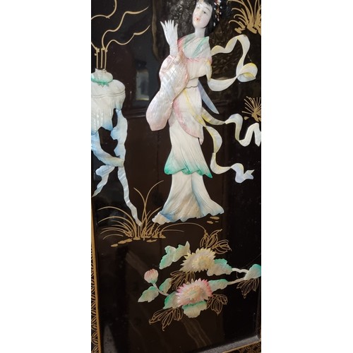 544 - Pair of Oriental Panels L: 91.5cm x W: 30cm