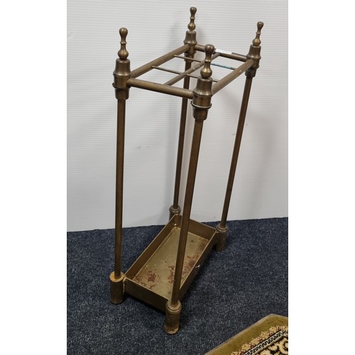 344 - Brass Victorian Umbrella/Stick Stand H: 65cm x W: 30cm x D: 17cm