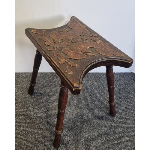 232 - Carved Stool, height 33cm