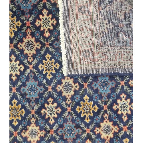 215 - Blue Ground All Over Design Wool Rug/Wide Runner 325cm  x 165cm