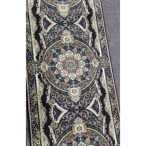 224 - Fine, woven Iranian runner deep pile with a unique floral pattern price  4.1m x 10m approx.