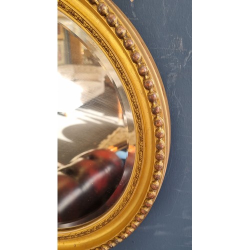 96 - Gilt Framed Bevelled Circular Wall Mirror Diameter 43cm