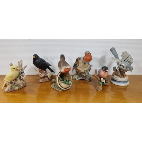 133 - Collection of 6x Porcelain Bird Ornaments, approx. 12cm high