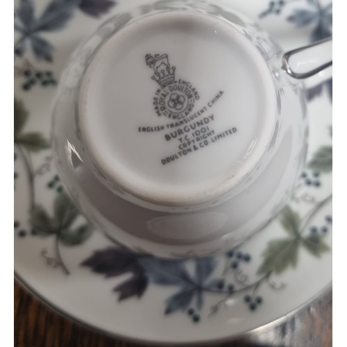 183 - Royal Doulton Burgundy Dinner and Tea Ware