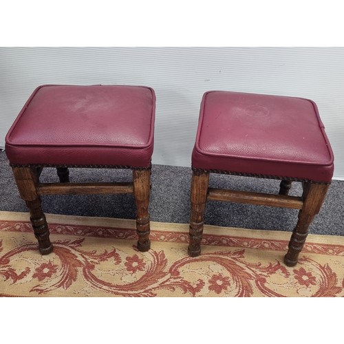 257 - Pair of Stools  H: 35cm x W: 30cm x D: 30cm