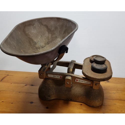 658 - W&T Avery Ltd Birmingham Vintage Scales and Weights, H:32 x W:42 x D:40cm