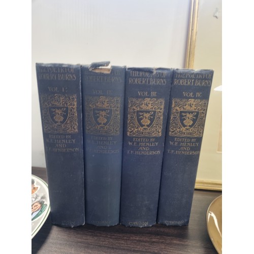 438 - Collection of Robert Burns Books, Plates and Picture H: 38cm x W: 32cm