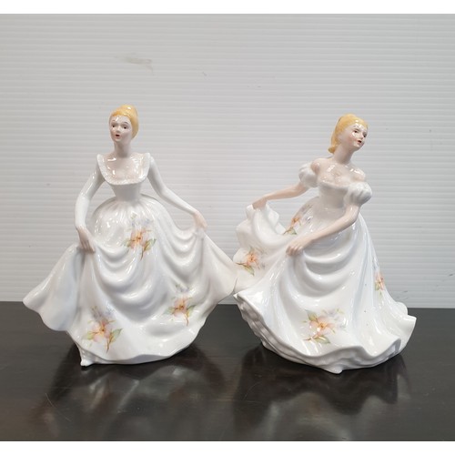 436 - Lot of 2x Fine Bone China Figures, 18cm high