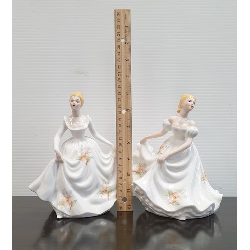 436 - Lot of 2x Fine Bone China Figures, 18cm high