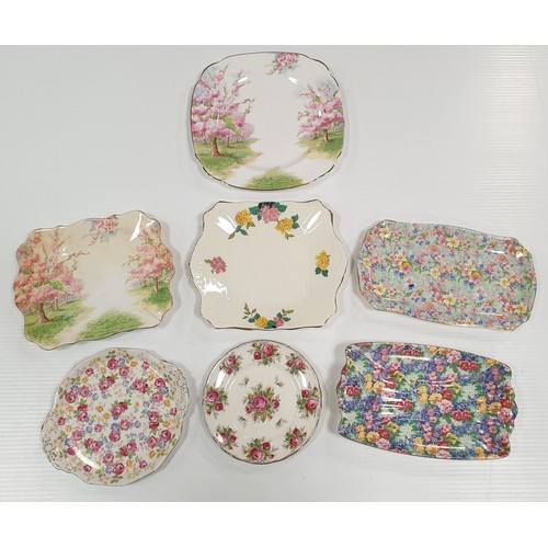 536 - Assorted Lot of Serving Plates including Royal Winton, Royal Albert and Tuscan China