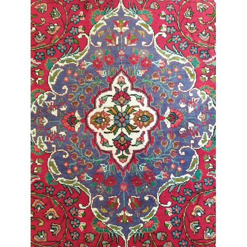 392 - Large Red Ground All Over Design with Centre Medallion Wool Carpet Square 2.95m x 2.2m