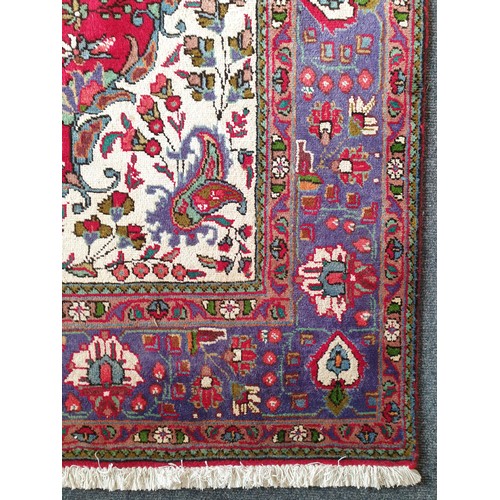 392 - Large Red Ground All Over Design with Centre Medallion Wool Carpet Square 2.95m x 2.2m