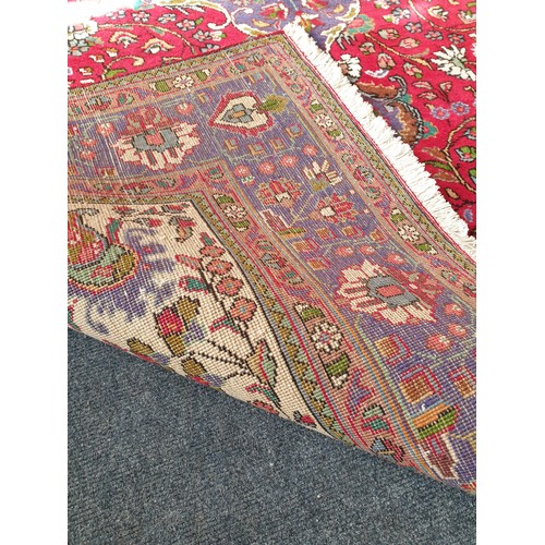 392 - Large Red Ground All Over Design with Centre Medallion Wool Carpet Square 2.95m x 2.2m