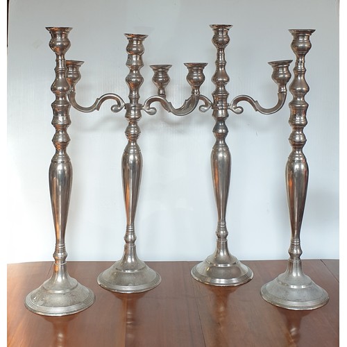 395 - Lot of 2x Pairs of Tall Candle Holders H: 77cm