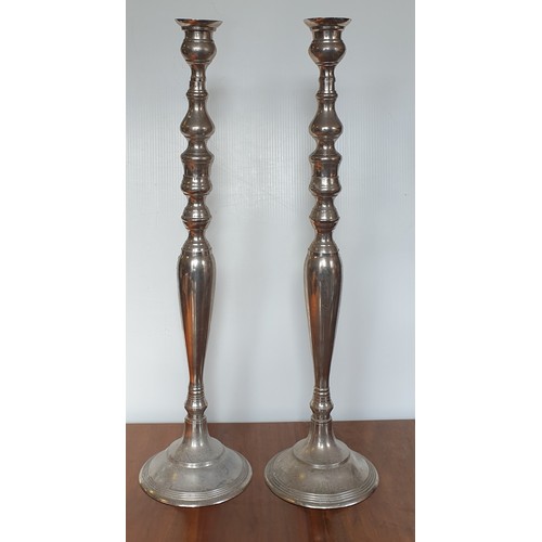 395 - Lot of 2x Pairs of Tall Candle Holders H: 77cm