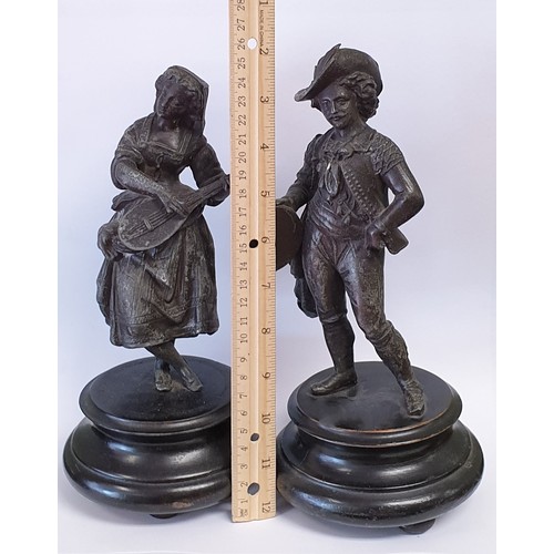 371 - Pair of Bronze Style Figures, Height 25cm