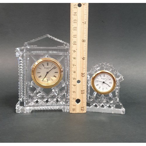 468 - Lot of 2x Small Waterford Crystal Clocks Largest H: 11.5cm x w: 9cm