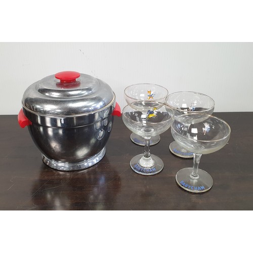 485 - 4x Baby Cham Glasses and Vintage Ice Bucket