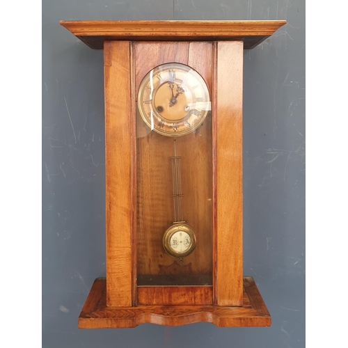 845 - Mahogany Wall Clock, H:57 x W:40cm