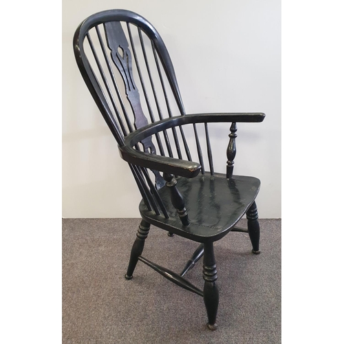 860 - Antique Windsor Painted Armchair, H:100 x W:61 x D:60cm, seat height 37cm