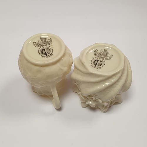 924 - Belleek Sugar and Milk (milk jug 8cm high)