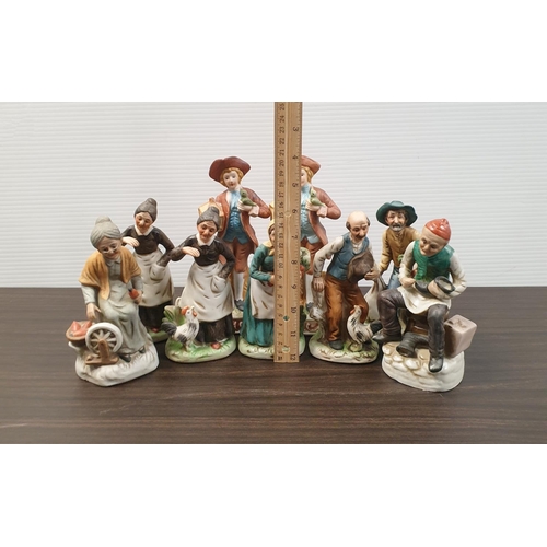 930 - Collection of 9x porcelain figures, tallest 20cm