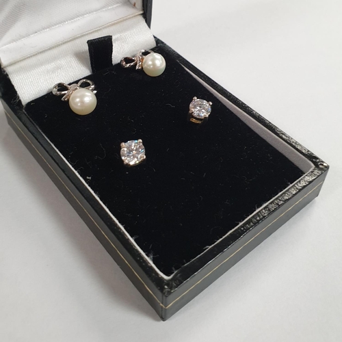 585 - Lot of 3x Pairs of Ear Rings (2 Boxes) including Michael Kors Cuff Earrings, Pearl and Bow, and Stud... 