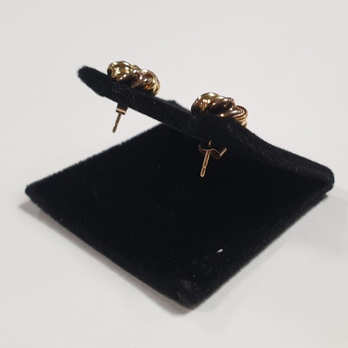 561 - Pair of 9ct Gold Knot Ear Rings, 1.1g total