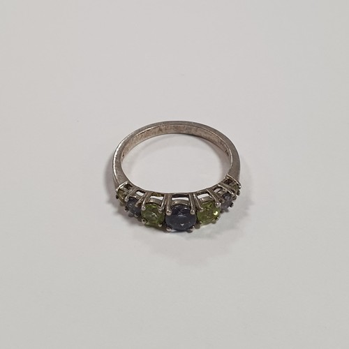 575 - Silver Gemstone Ring, Size S