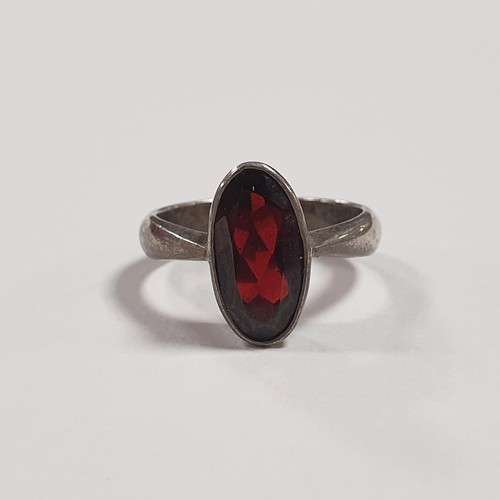 577 - Silver Garnet Colour Stone Set Ring