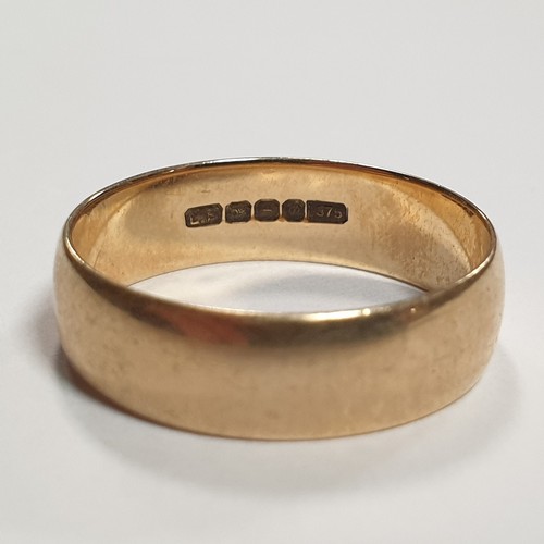 580 - Gold Wedding Band Size U approx. 3.8g