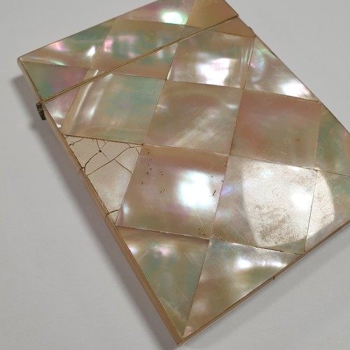 593 - Mother of Pearl Card Case (damage to back) and File Folder