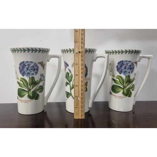 795 - Set of 3x Portmeirion Botanic Garden Tall Latte Mugs, approx. 450ml capacity.