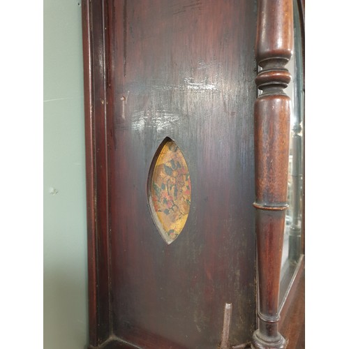 529 - Mahogany Cased Grandfather Clock with weights and pendulum H: 220cm x W: 57cm x D: 29cm