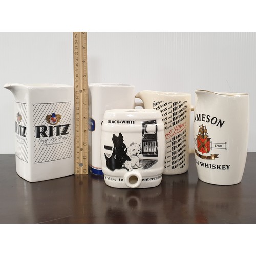 992 - Lot of 4x Pub Jugs - Ritz, Jameson etc.  and Black and White Casket