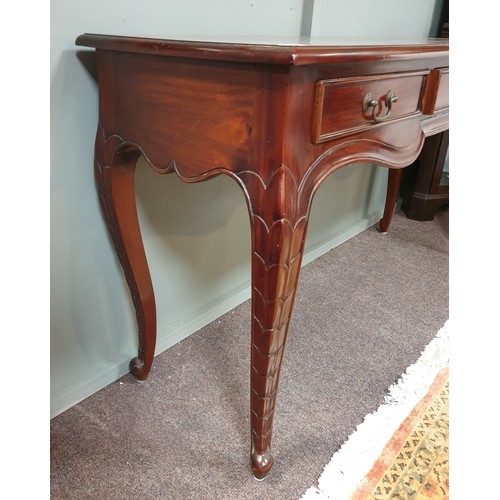 698 - Mahogany Three Drawer Hall table H: 76cm x W: 135cm x D: 47cm