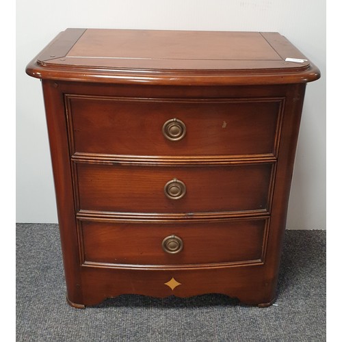 807 - Mahogany Bow Front Three Drawer  Locker