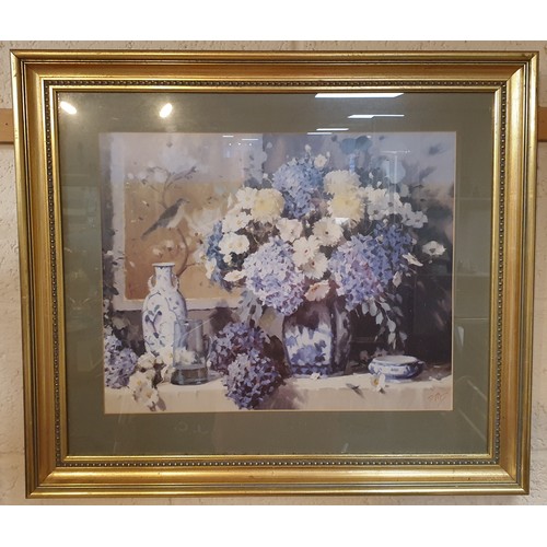 836 - Gilt Framed Still Life Print H: 62cm x W: 70cm