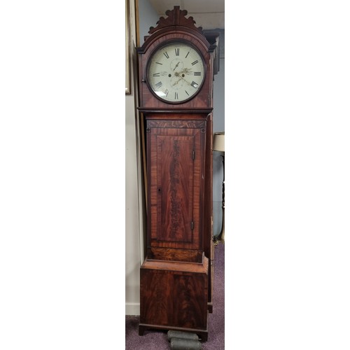 148 - Kilmarnock Long Case Mahogany Clock, Height 216 x W:47cm