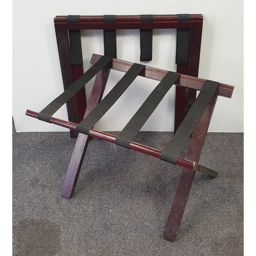 1057 - Pair of Dark Wood Luggage Racks